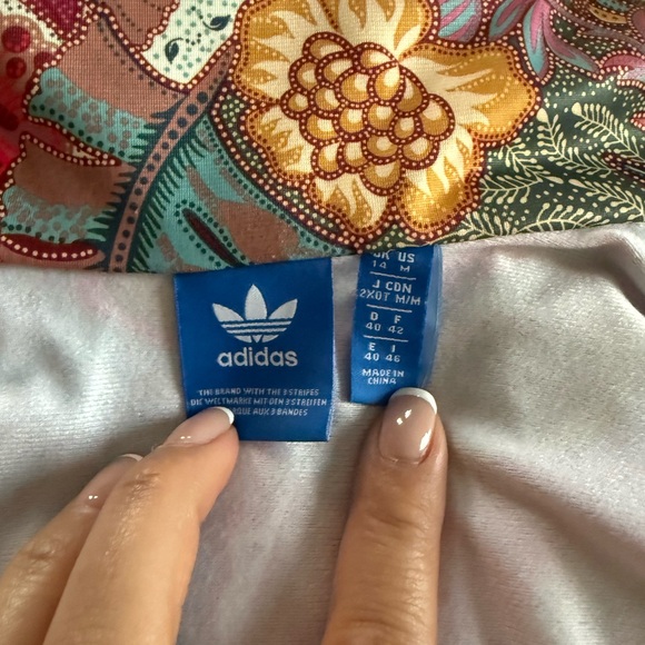 Adidas Women's Vibrant Floral Bomber Jacket - Red and Yellow - Picture 3 of 3